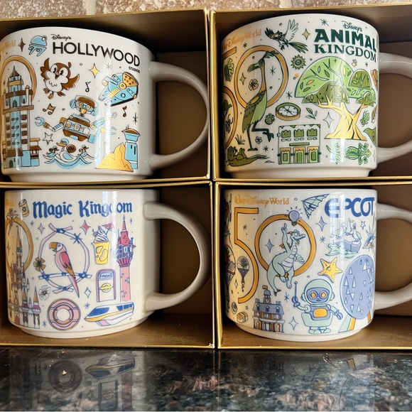 Disney Other - Disney world 50th anniversary Starbucks been there series full size mug set